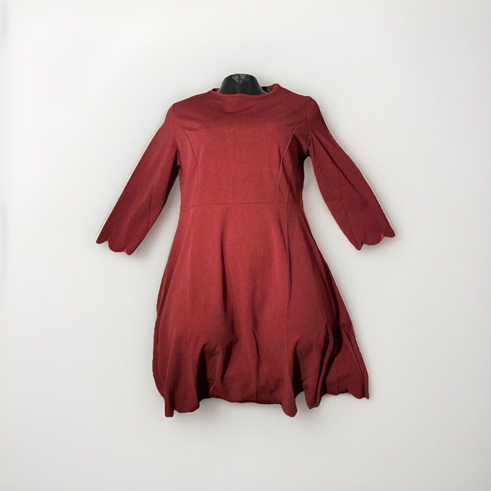 Lunnow Dress Holiday Red Party A-Line‎ Scalloped Valentine's Day Women's Lg Mini